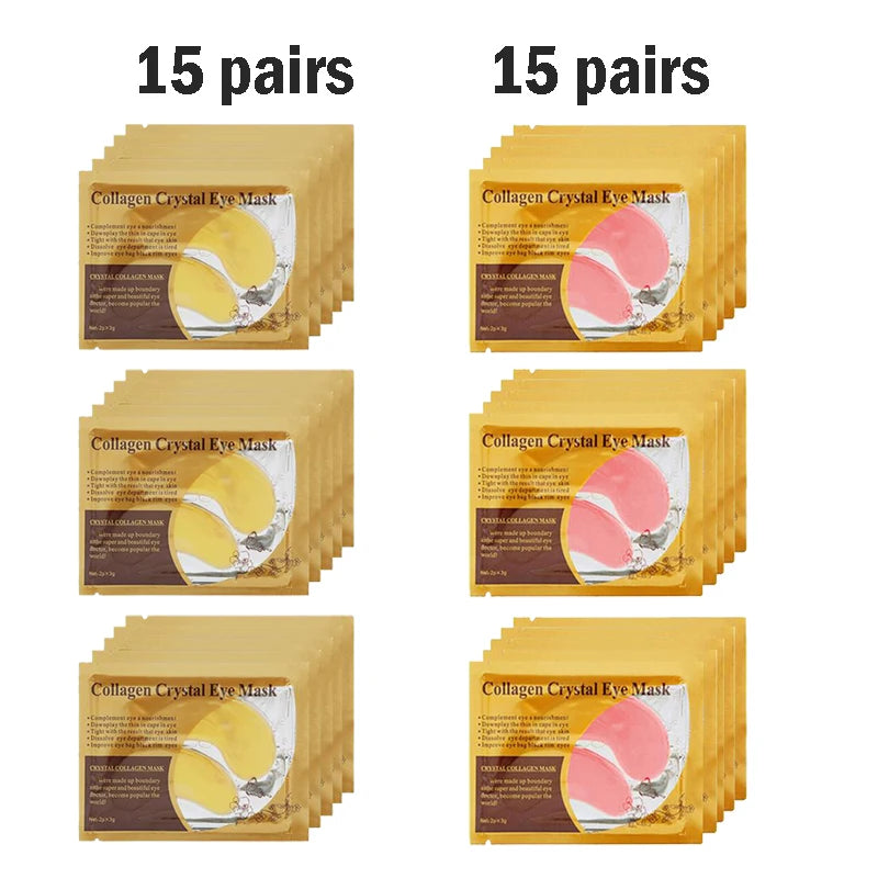 BIOAOUA Gold Collagen Eye Masks – Firm, Moisturize & De-Puff Eye Mask Patches Oasis Select Each 15 pairs