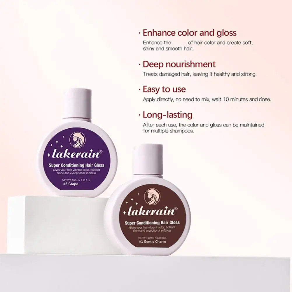Hair Gloss Glaze Color Conditioner Gloss For Medium To Dark Brown Hair,Shine Moisturizing Hair Gloss Hair Mask For Natural Hair Oasis Select