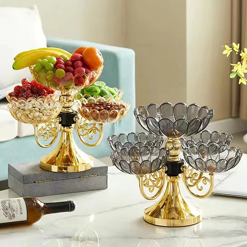 Luxury Multi-Level 360° Reversible Crystal Fruit And Candy Tray for Christmas Celebrations Oasis Select