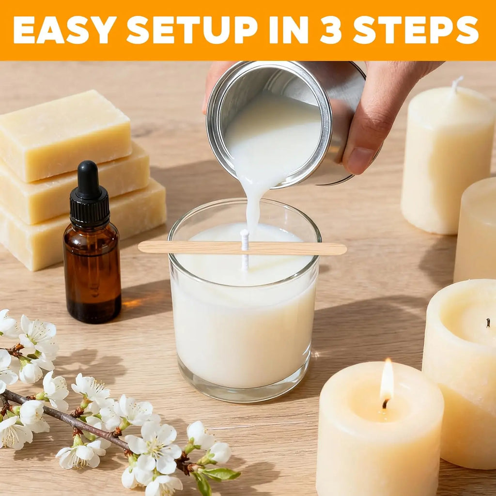 20Pcs Candle Wicks for Making Candles 15cm Metal Tabs Includes 3pcs Wick Holders & 60pcs Glue Dots, for Home DIY Candles