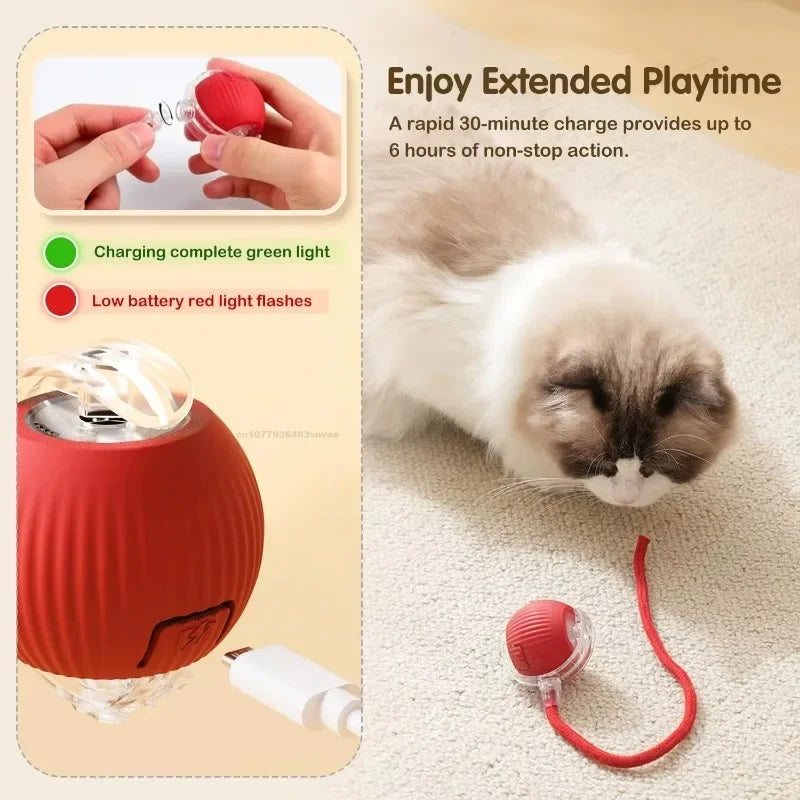 Cat Interactive Ball Training Self-moving Kitten Electric Cat Ball Toys Electronic Automatic Rolling Magic Ball Toys for Cat Oasis Select