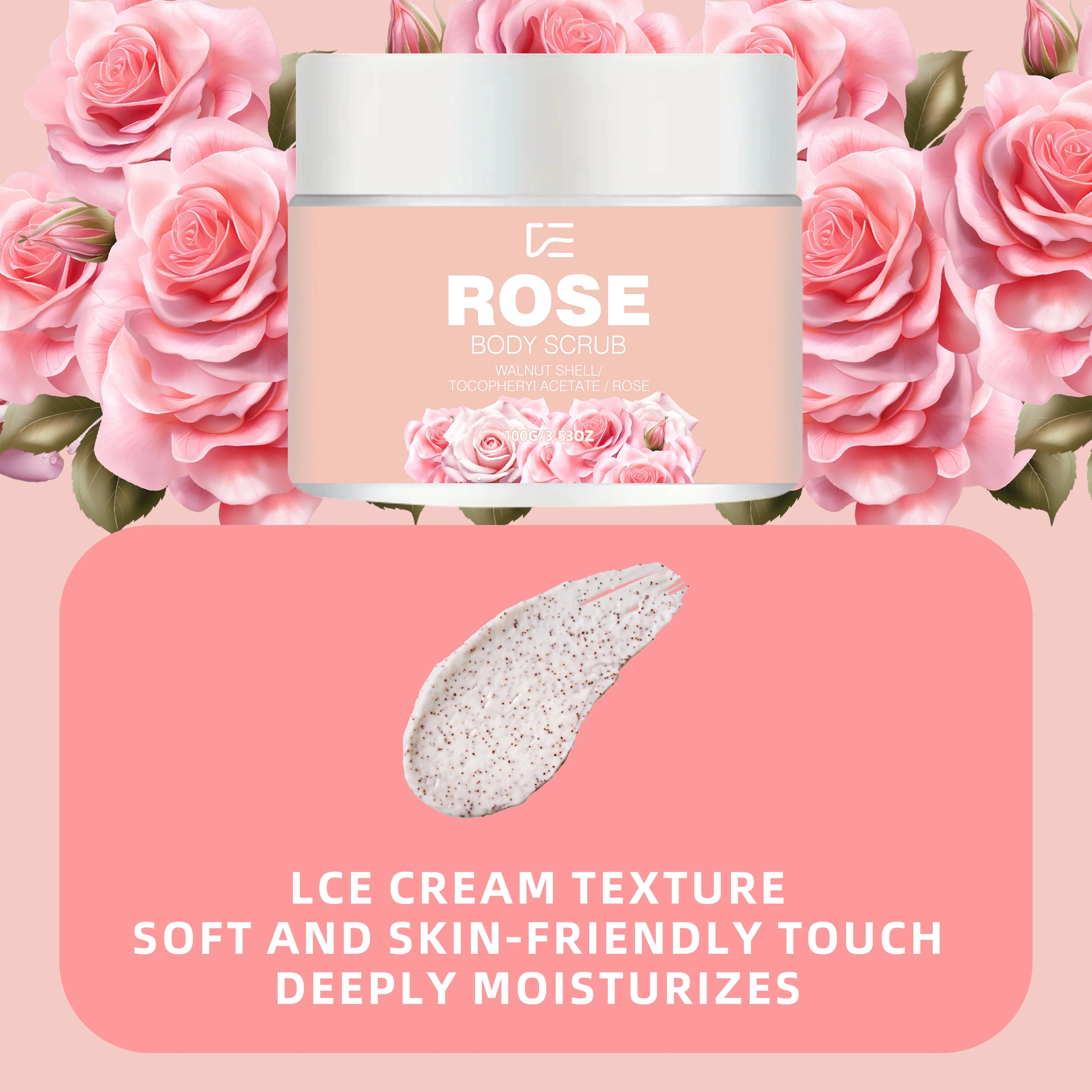 veérenae Rose & Walnut Body Scrub – All Skin Types