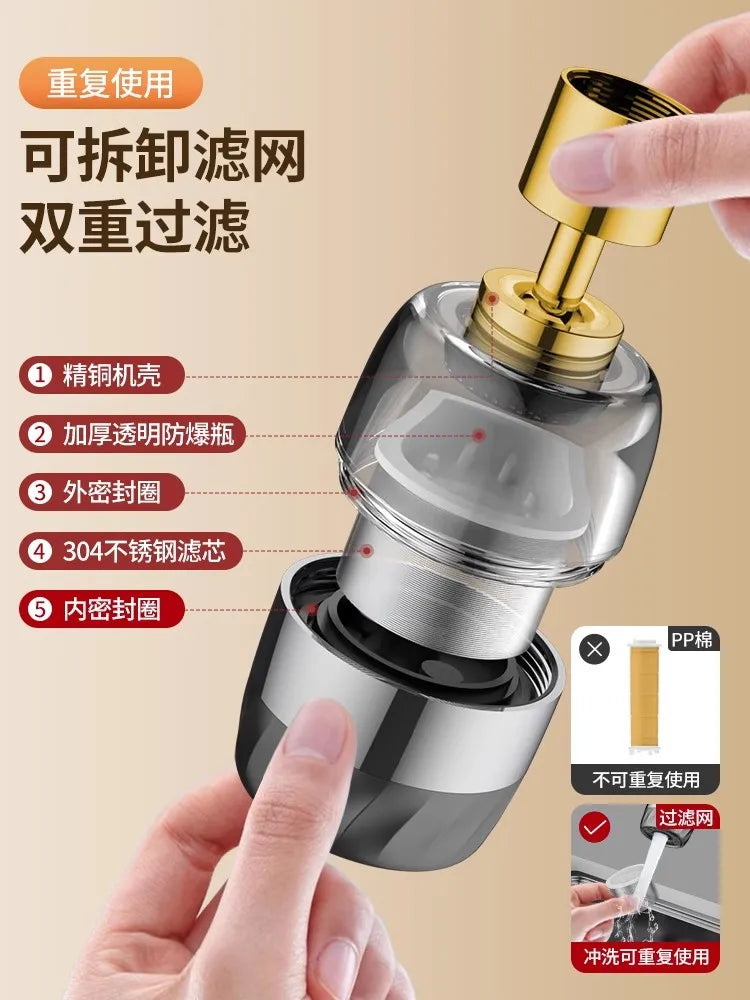 New Universal 360° Rotate Kitchen Faucet Extender Aerator Plastic Splash Filter Kitchen Washbasin Faucet Bubbler Nozzle Aerator Oasis Select