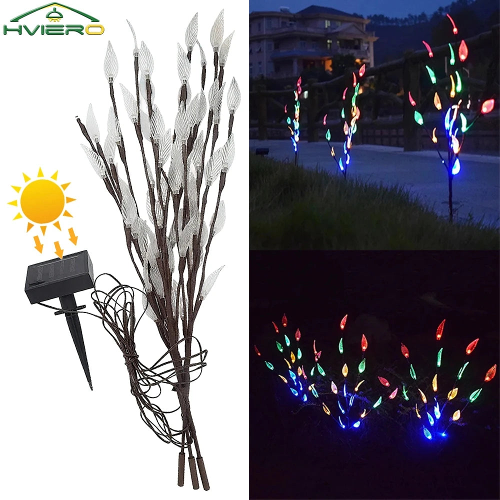 Solar Leaf String Lights – 60 LED Waterproof Garden Lamp 5m