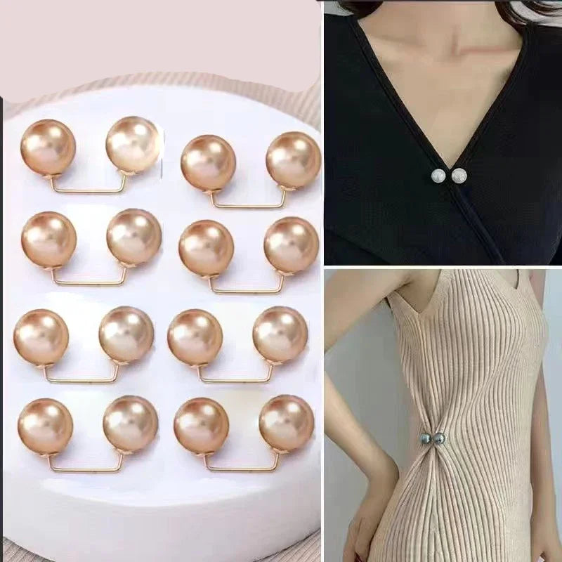 8PCS pearl non-slip safety pins Dress brooch decoration dress waist fastening pins collar adjustment scarf safety fashion Oasis Select 8pcs G4135D