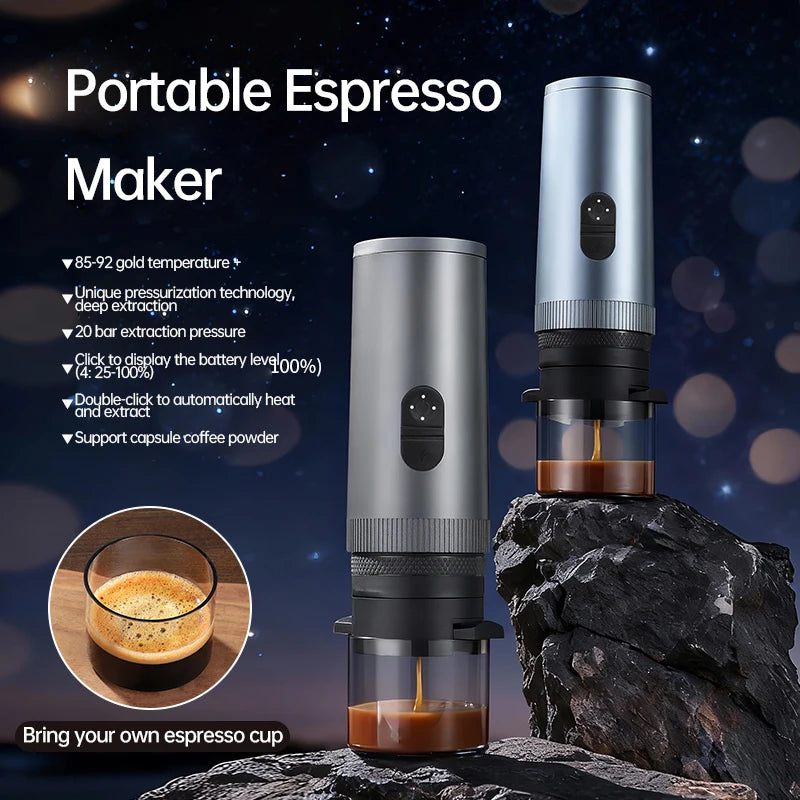 Portable 3-in-1 Espresso Machine 20 Bar USB Car & Camping