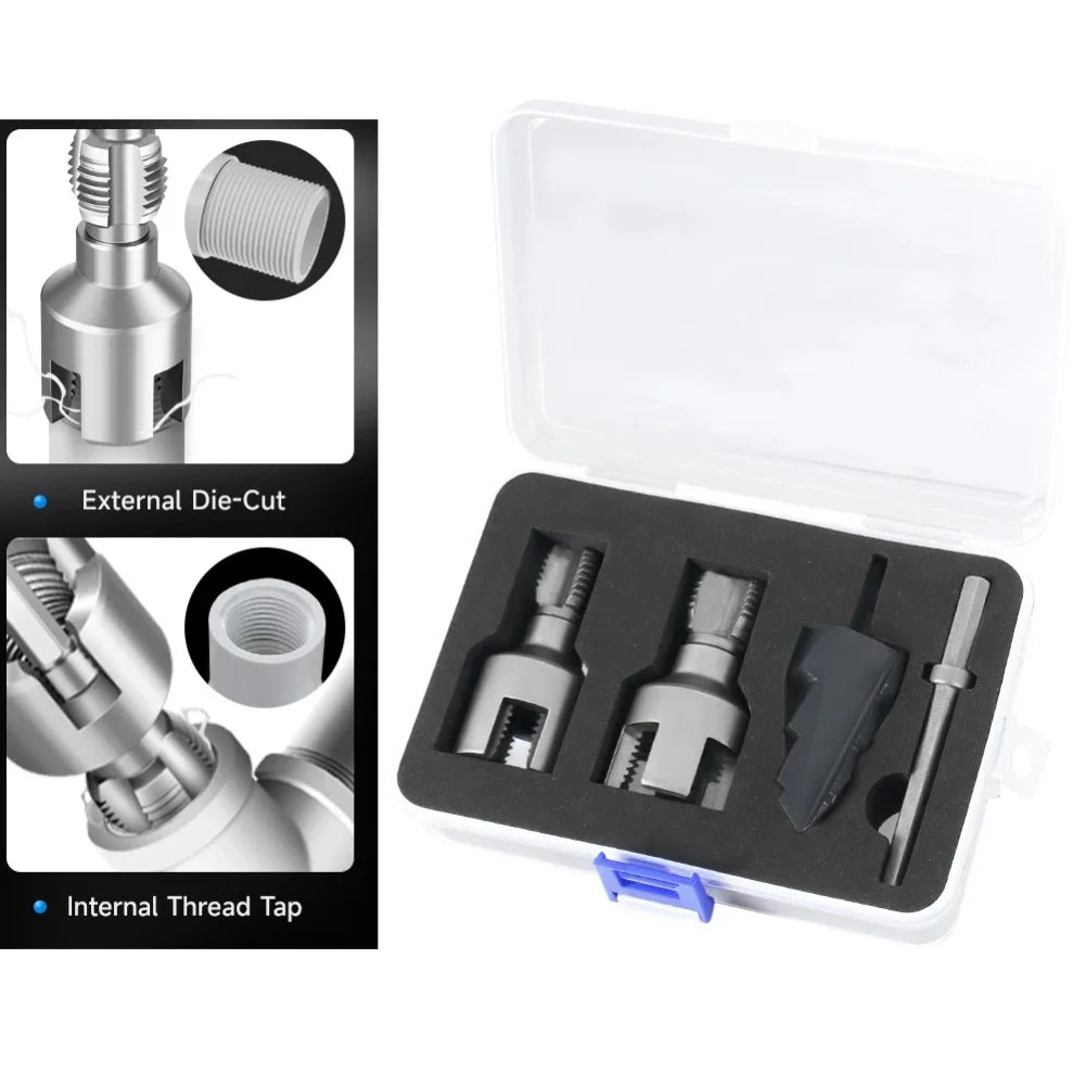 PPR/PVC Pipe Threader Kit – Triple-Flute Counterbore Drill Pipe Threading Tool Oasis Select Default Title
