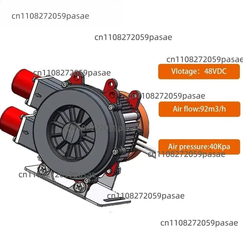 145mm Brushless DC Blower, 40 KPa, Centrifugal Blower with Recirculating Aluminum Blades and Bearings Oasis Select
