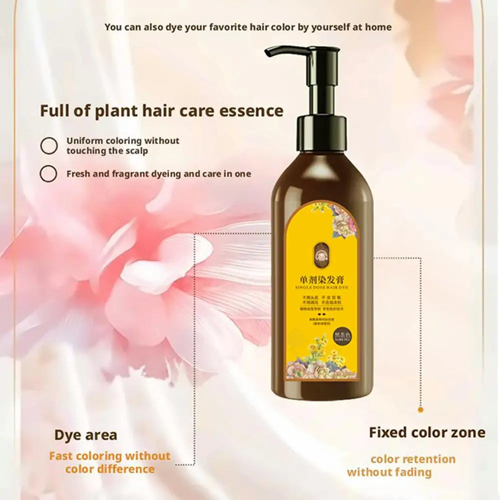 210ml Nourishing Plant-Based Hair Color Shampoo, Single Agent Floral Fragrance Hair Dye, Long Lasting Natural Hair Dye Shampoo Oasis Select