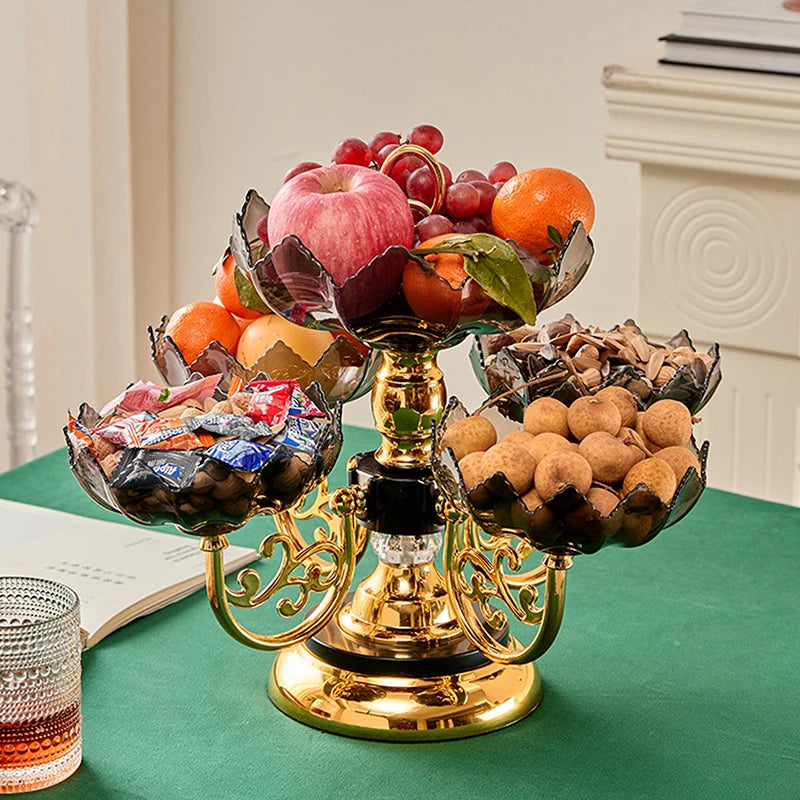 Luxury Multi-Level 360° Reversible Crystal Fruit And Candy Tray for Christmas Celebrations Oasis Select