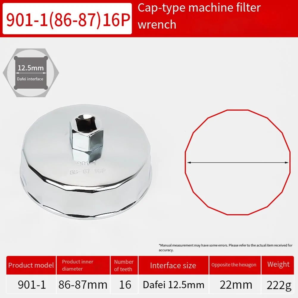 64–89mm Oil Filter Removal Wrench | 1/2" Square Drive Tool