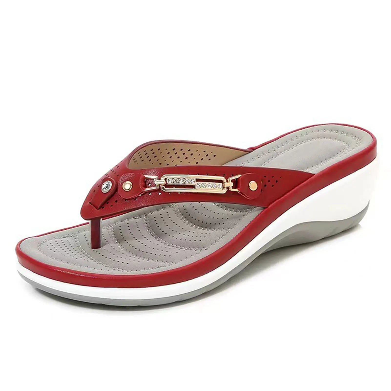 Women's Open Toe Non-Slip Slides – Beach Sandals & Slippers Women's Slide Sandals Oasis Select Red 39