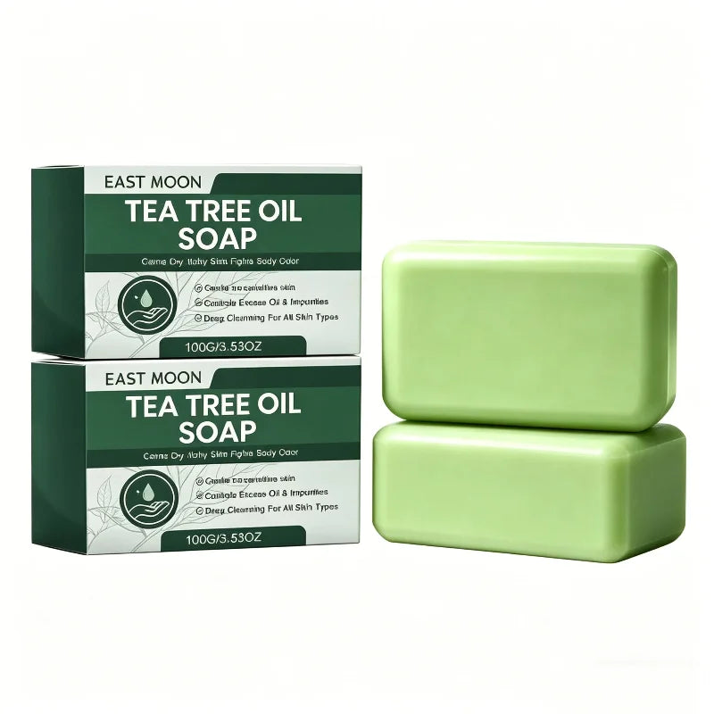 Tea Tree Oil Handmade Soap Cleansing Oil-controlling Facial Body Oasis Select Soap 2PCS