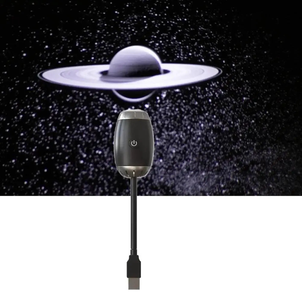 LED Car Atmosphere Projector Light Mini Galaxy Starry Sky Ambient Lamp Romantic Saturn Star Light for Bedroom Car Roof Decor Oasis Select Black Saturn