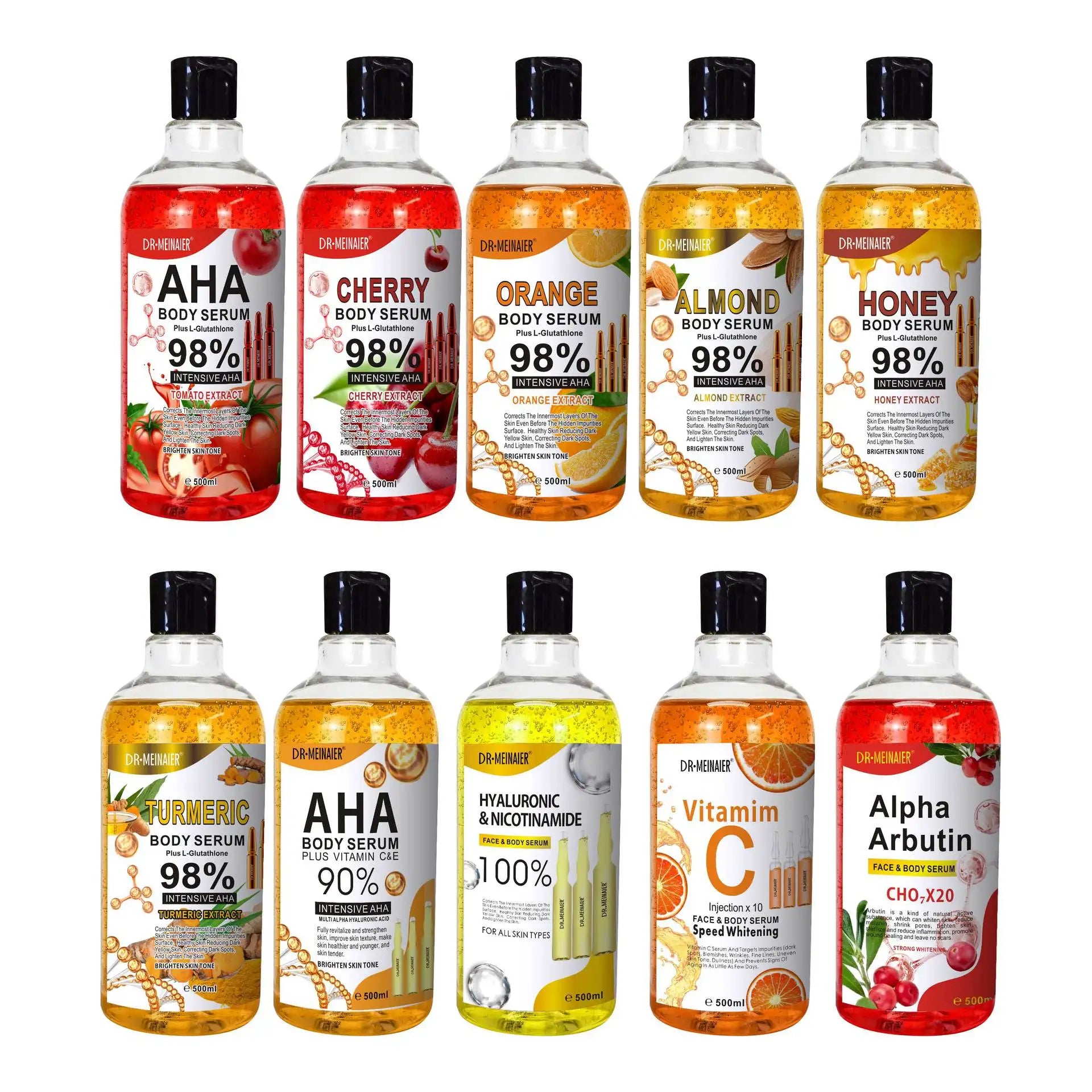 500ml Vitamin C AHA Hyaluronic Acid Face Serum & Body Cream