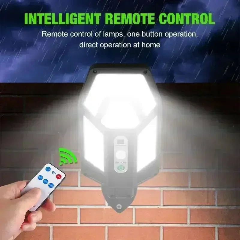 8000LM Powerful Solar Wall Lamp with Remote Outdoor IP65 Waterproof LED Floodlight with Sensor Garden Yard Lantern Street Lig Oasis Select
