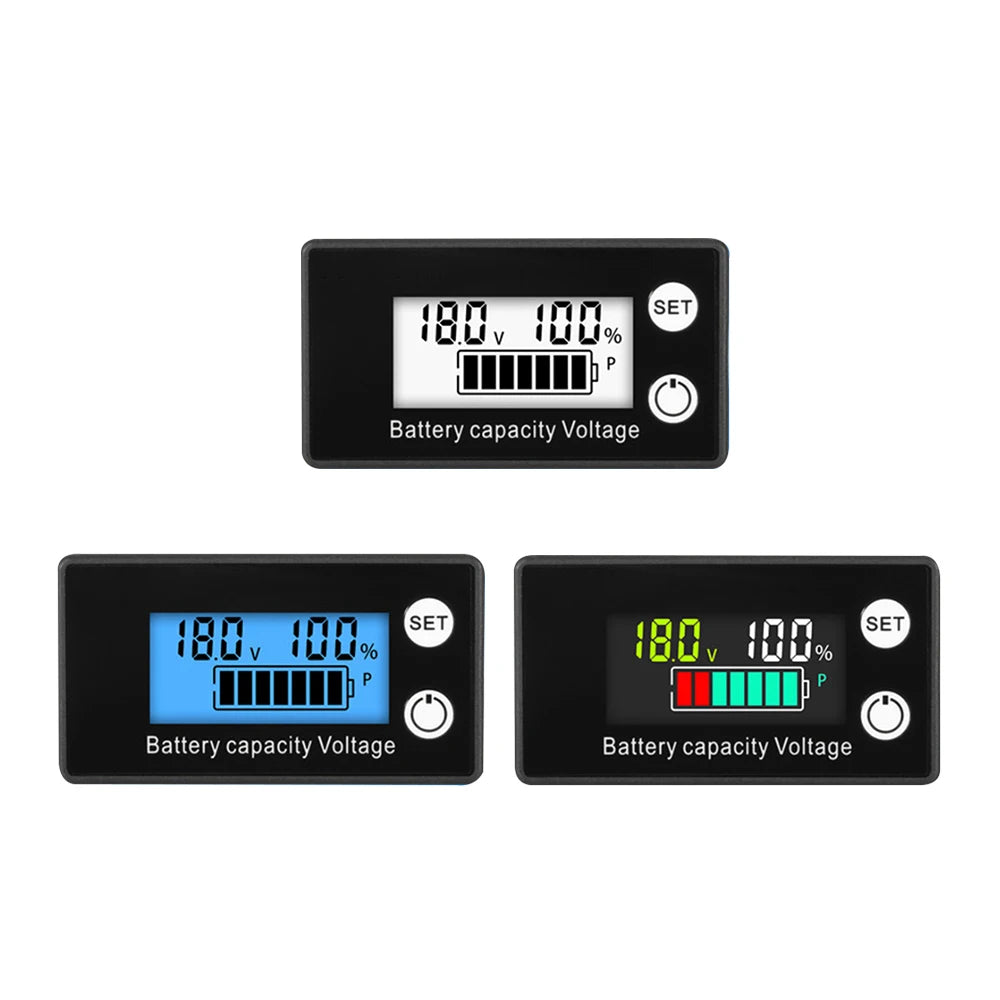DC8V-100V Battery Capacity Indicator LCD Screen Car Battery Charge Level Indicator Lithium Battery Capacity Meter Voltage Tester Oasis Select