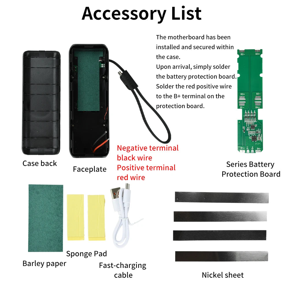 PD100W Portable Power Bank Kit DIY Fast Charging with Digital Display Multi-Layer Protection for Smartphones 21700 Battery Case Oasis Select