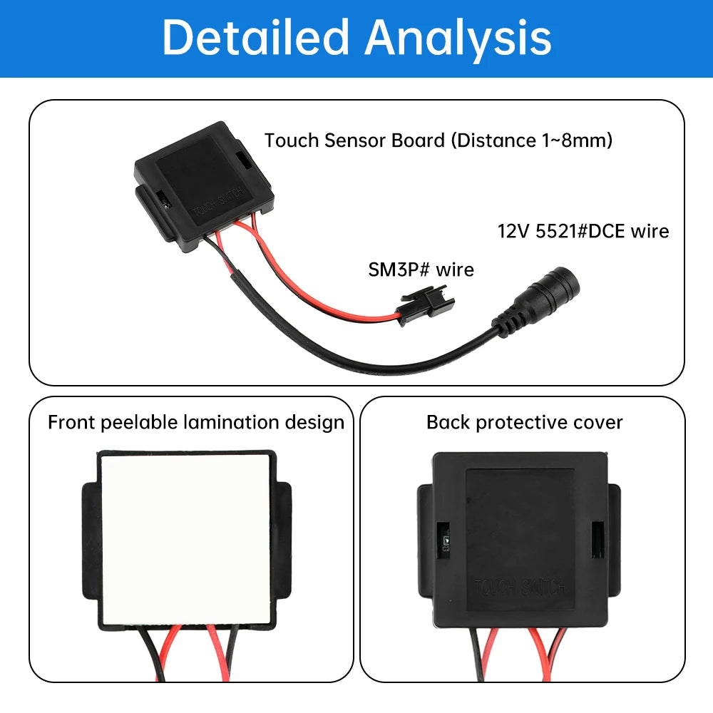 DC 5-12V 3A 36W Intelligent Touch Switch LED Light Dual Color Temperature Adjustment Compact Touchpad Switch Oasis Select