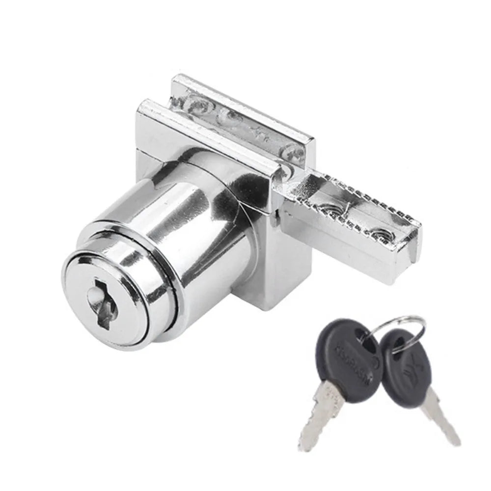 Zinc Alloy Sliding Glass Door Lock – No Drill Cabinet Security
