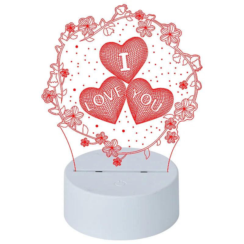 3D Acrylic LED Night Light Desktop Lamp | USB & Battery Powered