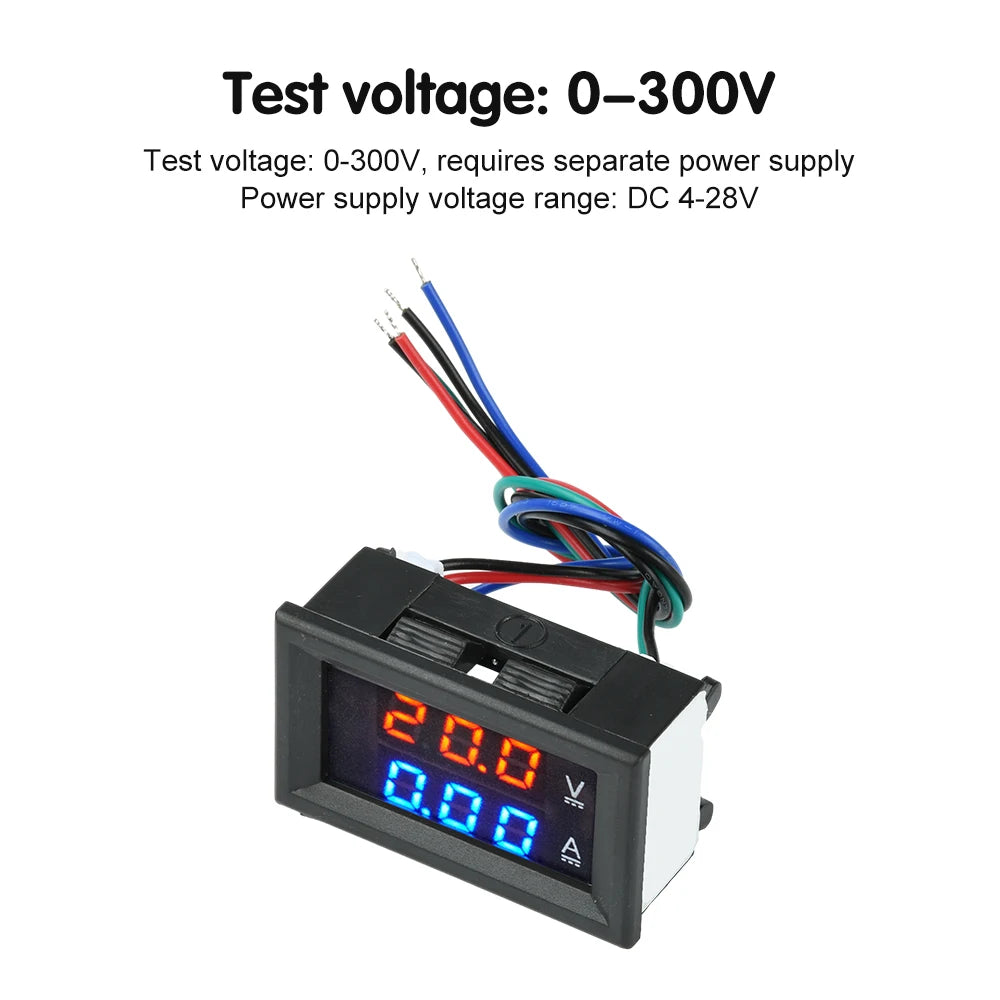 DC 0-300V 10A/50A/100A LED Digital Voltmeter Ammeter Car Motocycle Voltage Current Meter Volt Detector Tester Monitor H28UI5 Oasis Select