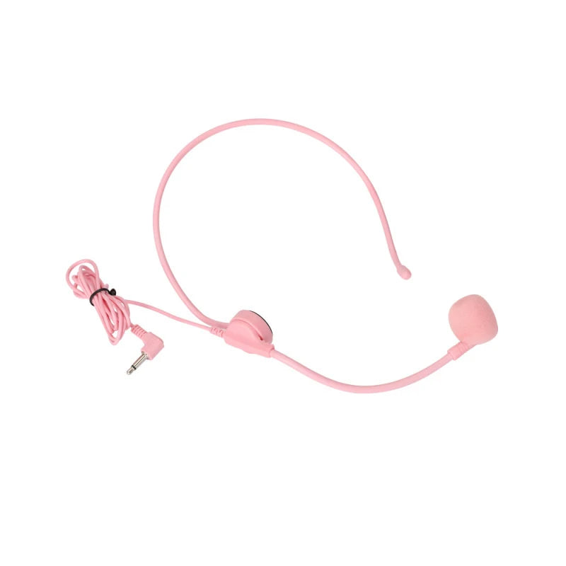 1pcs 3.5MM Headworn Wired Microphone Headset Pink Voice Amplifier Speaker Clear Sound Mic For Conference Guide Speech Teacher Oasis Select one size pink