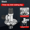 Anti Odor Sink Drain Pipe Adapter Sealing Ring Multifunctional Kitchen Basin Sewer Branch Drainage Water Pipe Joint Oasis Select Black