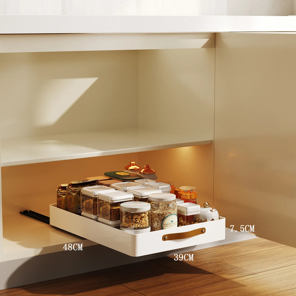 Multi-functional Stainless Steel Pull-out Dish Rack Drawer Basket