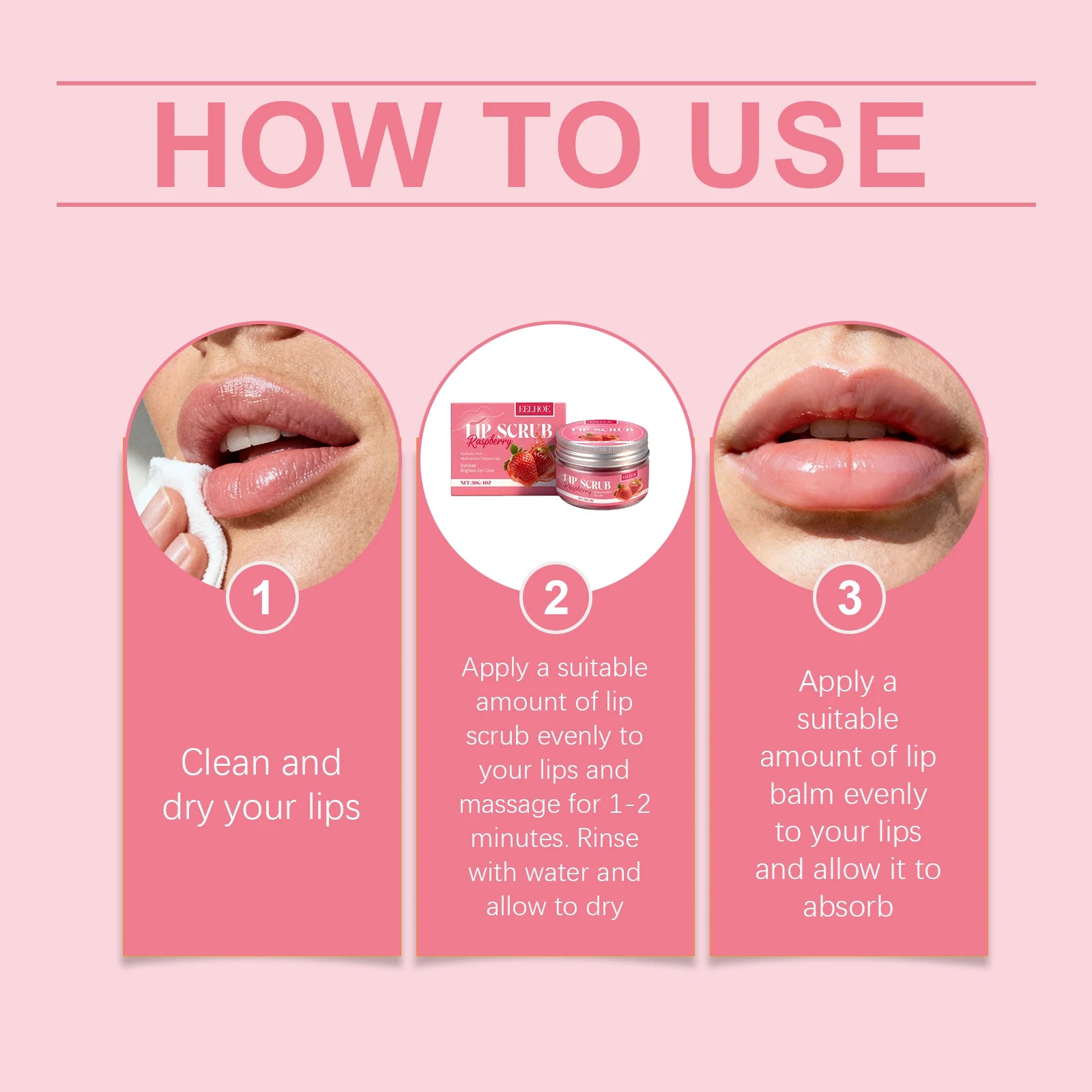 Strawberry Lip Scrub Exfoliating Preventing Drying Cracking Improve Dullness Remove Dead Skin Moisturizing Brightening Lip Care Oasis Select