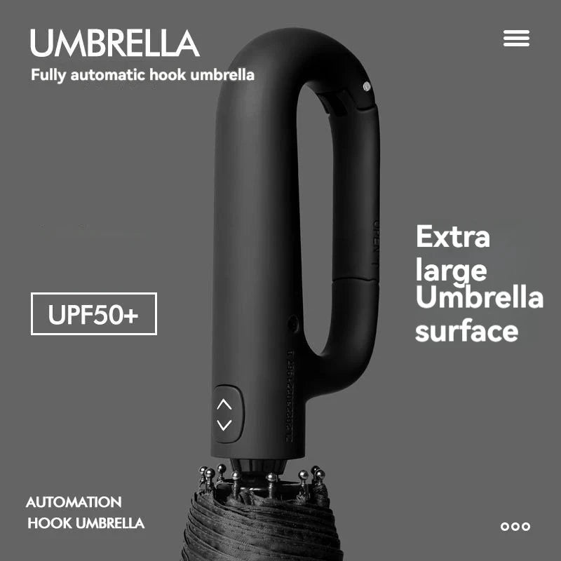 Oversized Reinforced Windproof Rainproof Dual-use UV Resistant Fully Automatic Rotating Ring Buckle Umbrella Fold double keel Oasis Select