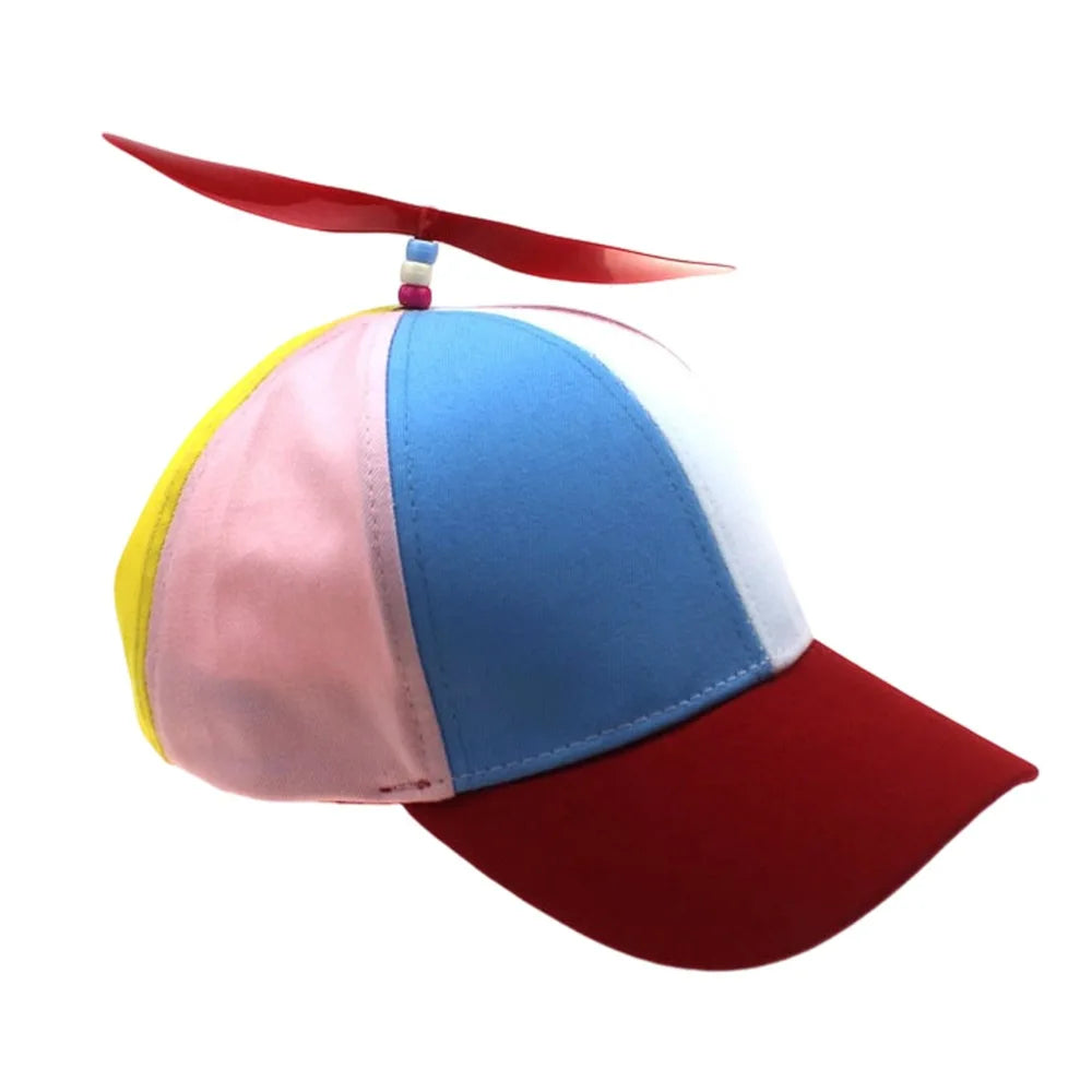Casual Rainbow Baseball Cap Funny Helicopter Propeller Snapback Hat Bamboo Dragonfly Adventure Dad Hat Boys Girls Oasis Select Red red 52-54cm