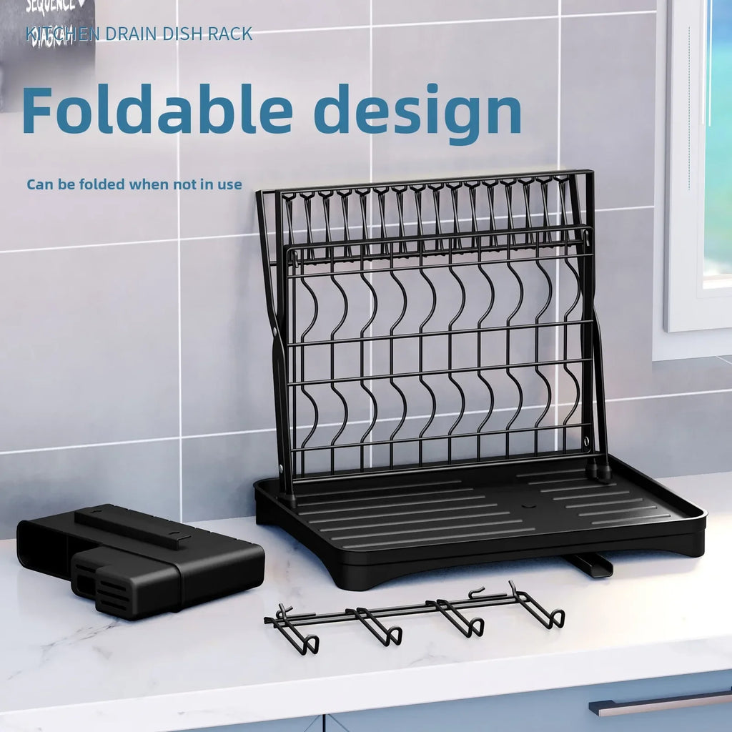 Kitchen Storage Dish Rack Foldable Household Multifunctional Storage Drain Dish Rack Oasis Select