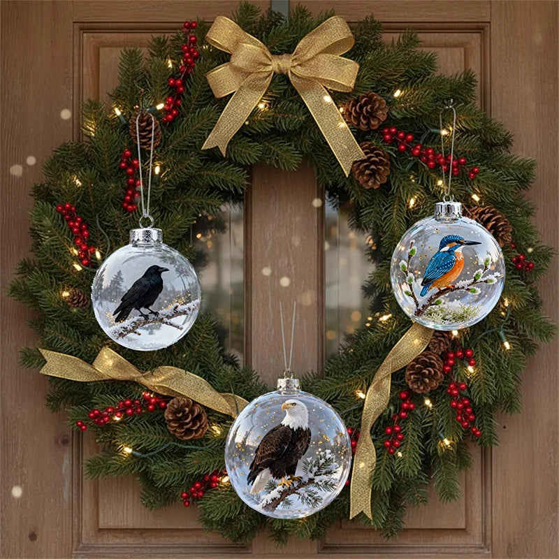 Hummingbird Christmas Ball Ornament | 3D Clear Plastic Tree Decor