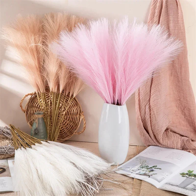 5PCS Artificial Pampas Grass Artificial Flower Home Party Table Flower Arrangement Decoration Wedding Decor Fluffy Reed Grass Oasis Select