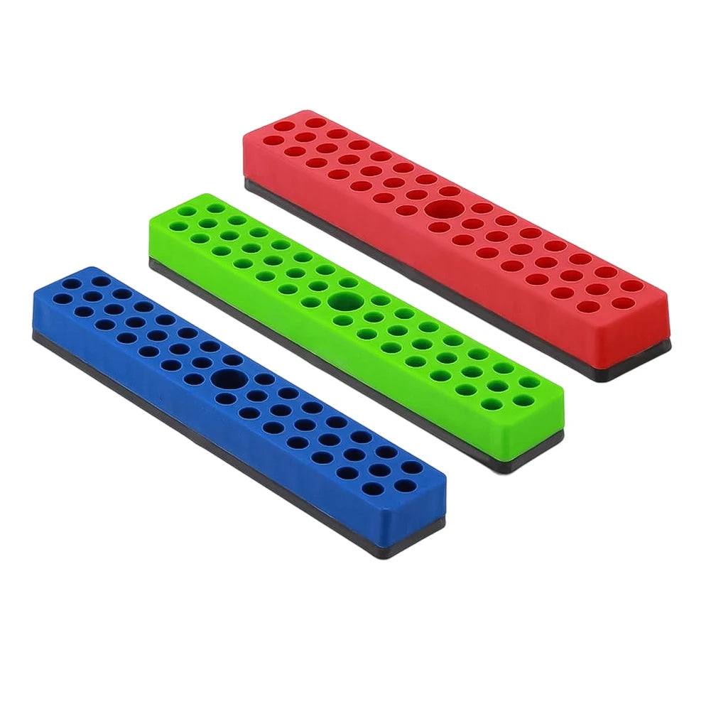 43 Holes Magnetic Hex Bit Holder Organizer For 1/4inch Screwdriver Drill Bit Stand Case Toolboxes Power Tools Oasis Select red