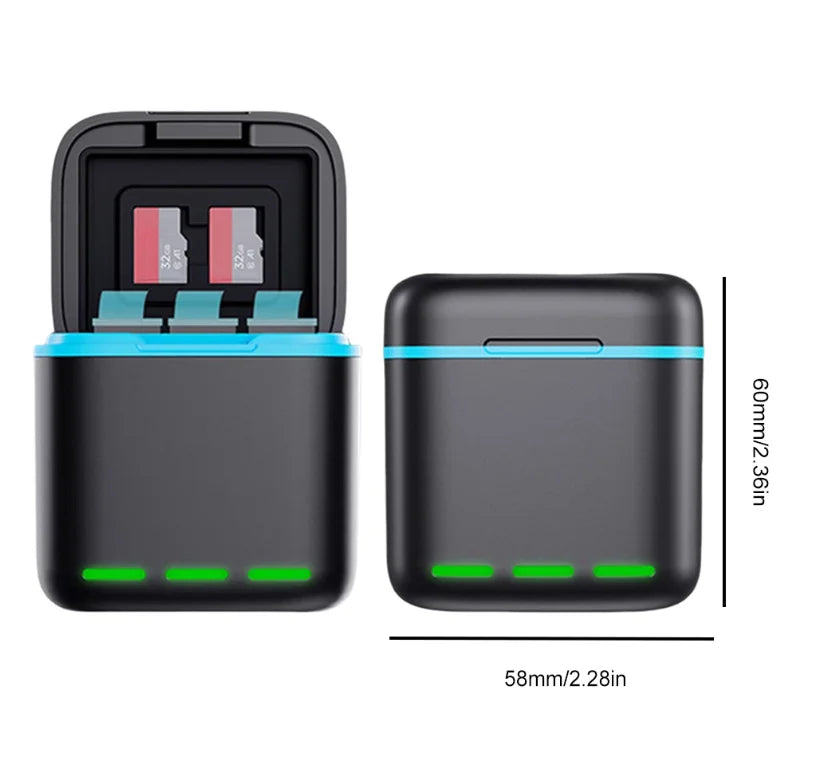3-Way GoPro Hero 9–13 Fast Charger + Type-C Cable