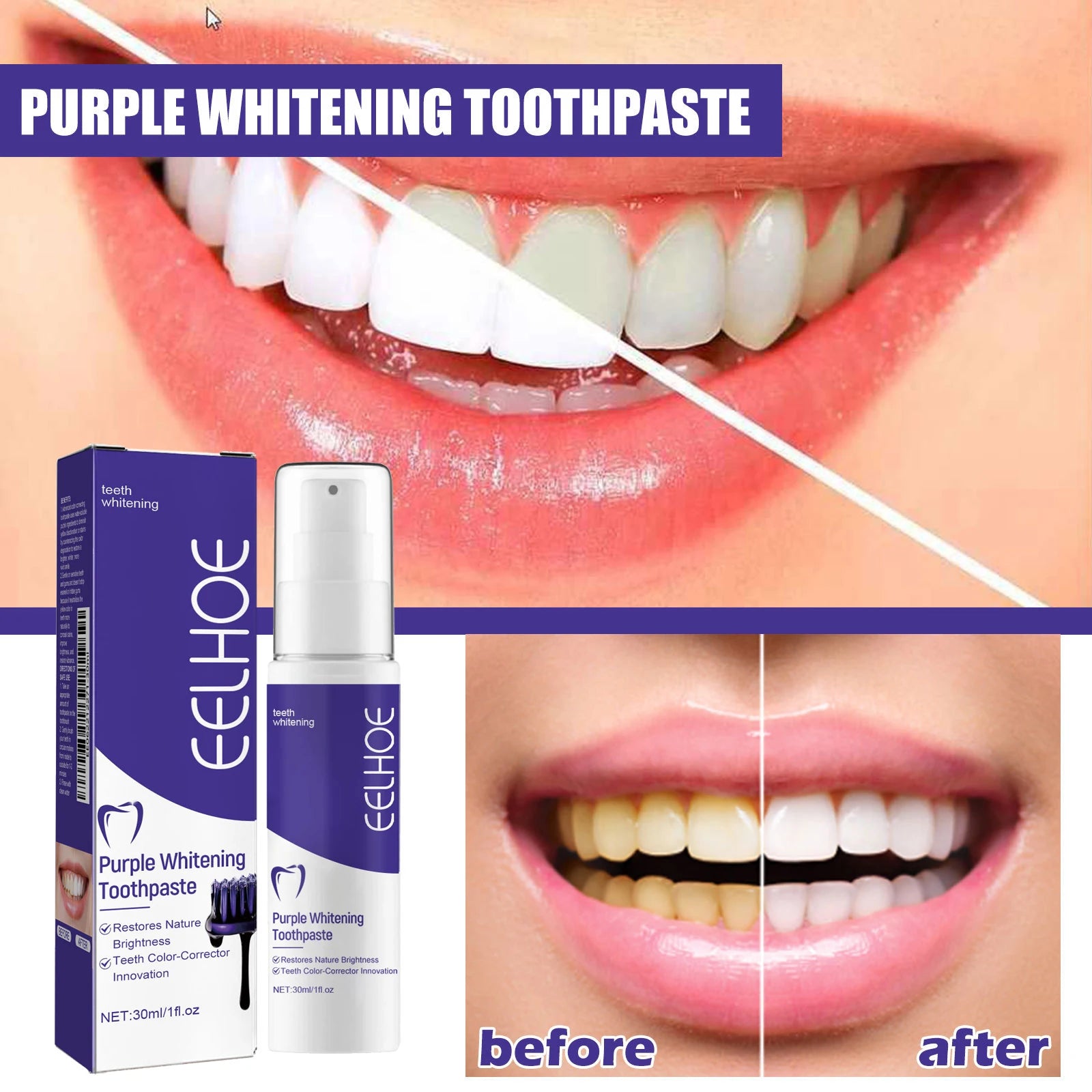 V34 Dental Toothpaste Whitening Instant Teeth Whitener Tooth Stain Tartar Hygiene Fresh Breath Cleaner Oral Oasis Select