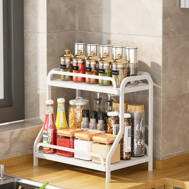 Kitchen Seasoning Shelf Seasoning Spice Jar Storage Box Multifunctional Countertop Oil Salt Sauce Vinegar Storage Rack Oasis Select