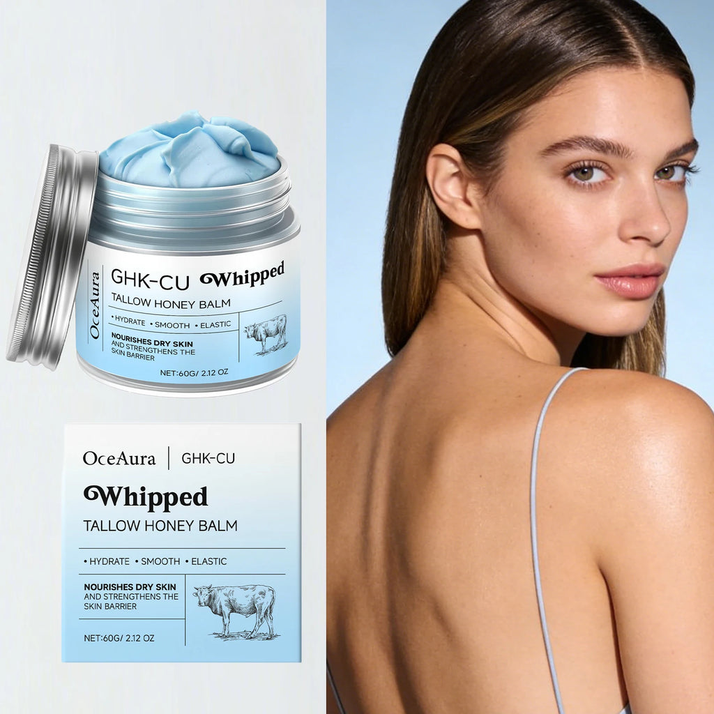 Ghk-Cu Beef Tallow Honey Balm Repair Dry Skin Deep Hydration Nourish Non-Greasy Brightening Even Skin Whipped Tallow Honey Cream Oasis Select