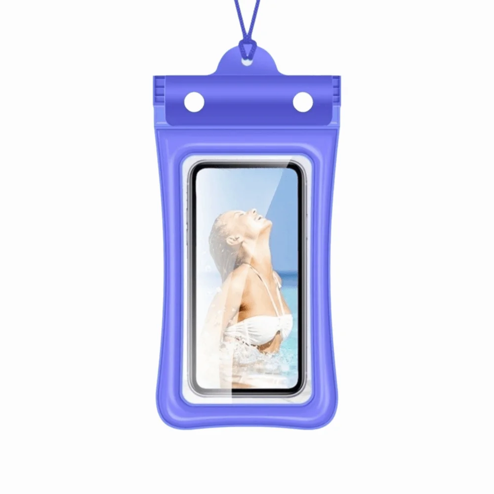 Floating Design Water-Sprinkling Festival Phone Pouch Transparent Touchable Swimming Bag Three Fold Full View Waterproof Bag Oasis Select Dark Blue