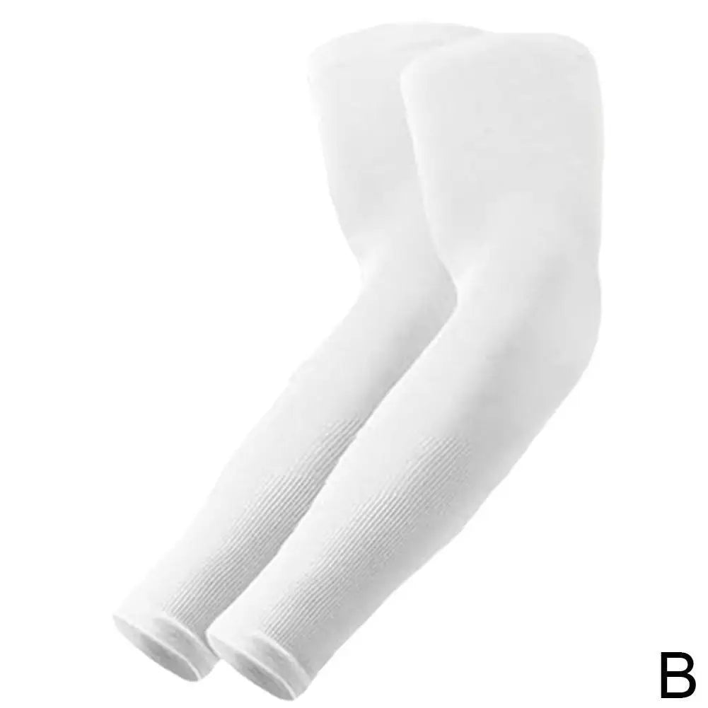NEW Sports Arm Compression Sleeve Basketball Cycling Arm Warmer Summer Running UV Protection Volleyball Sunscreen Bands Oasis Select White