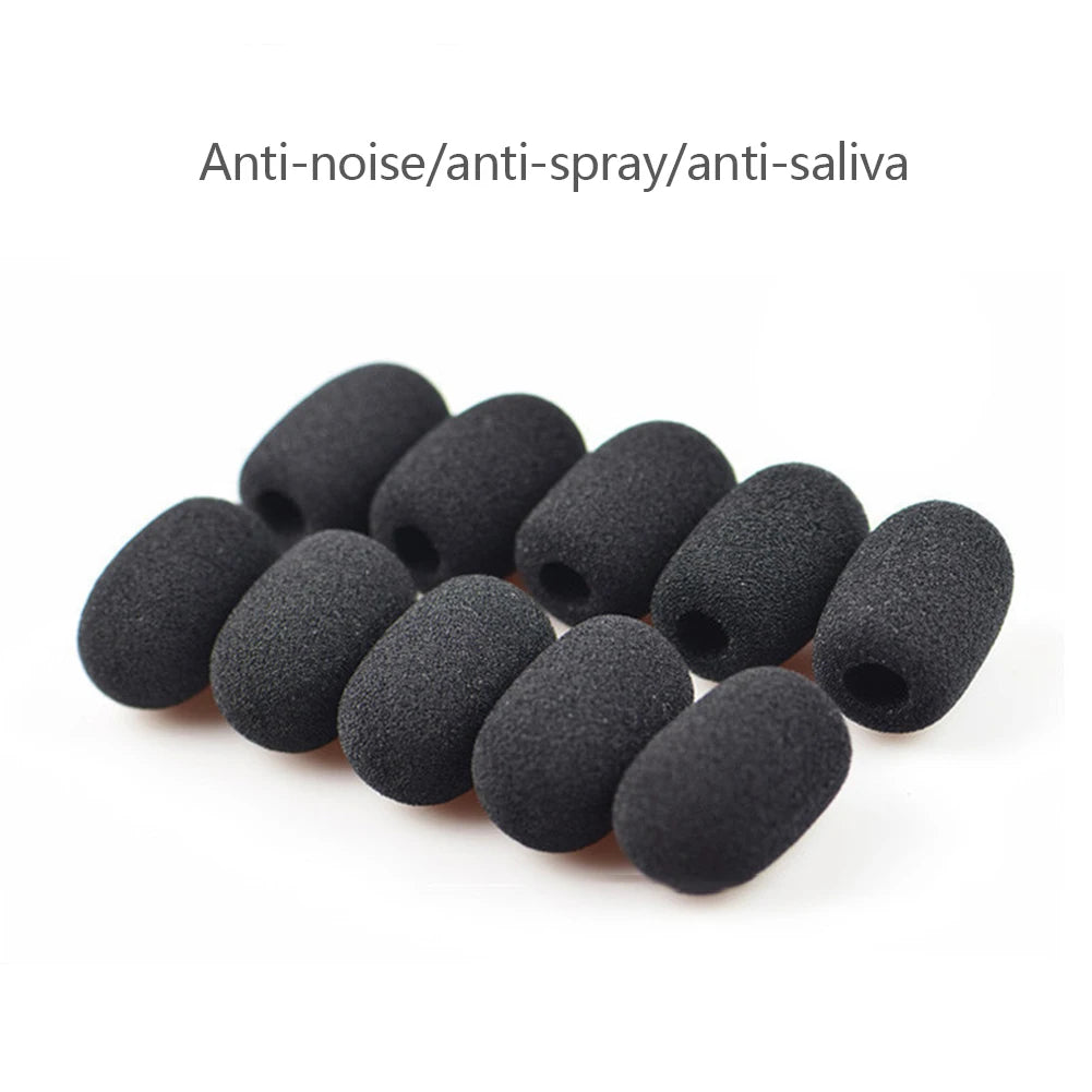 10-Pack Foam Mic Windscreen Covers for Headset & Meeting Mics