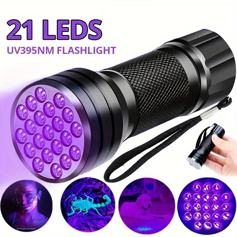 UV Blacklight Flashlight 9/12/21 LED – Pet Stain & Currency Detector