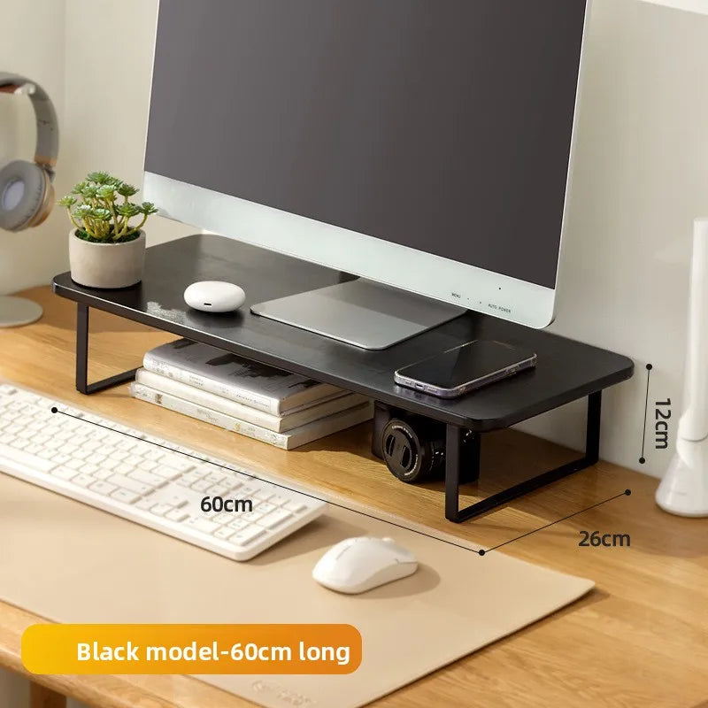 Desktop computer heightening rack Office desktop storage rack Monitor lifting rack Base bracket Raising shelf Oasis Select Black 60 long