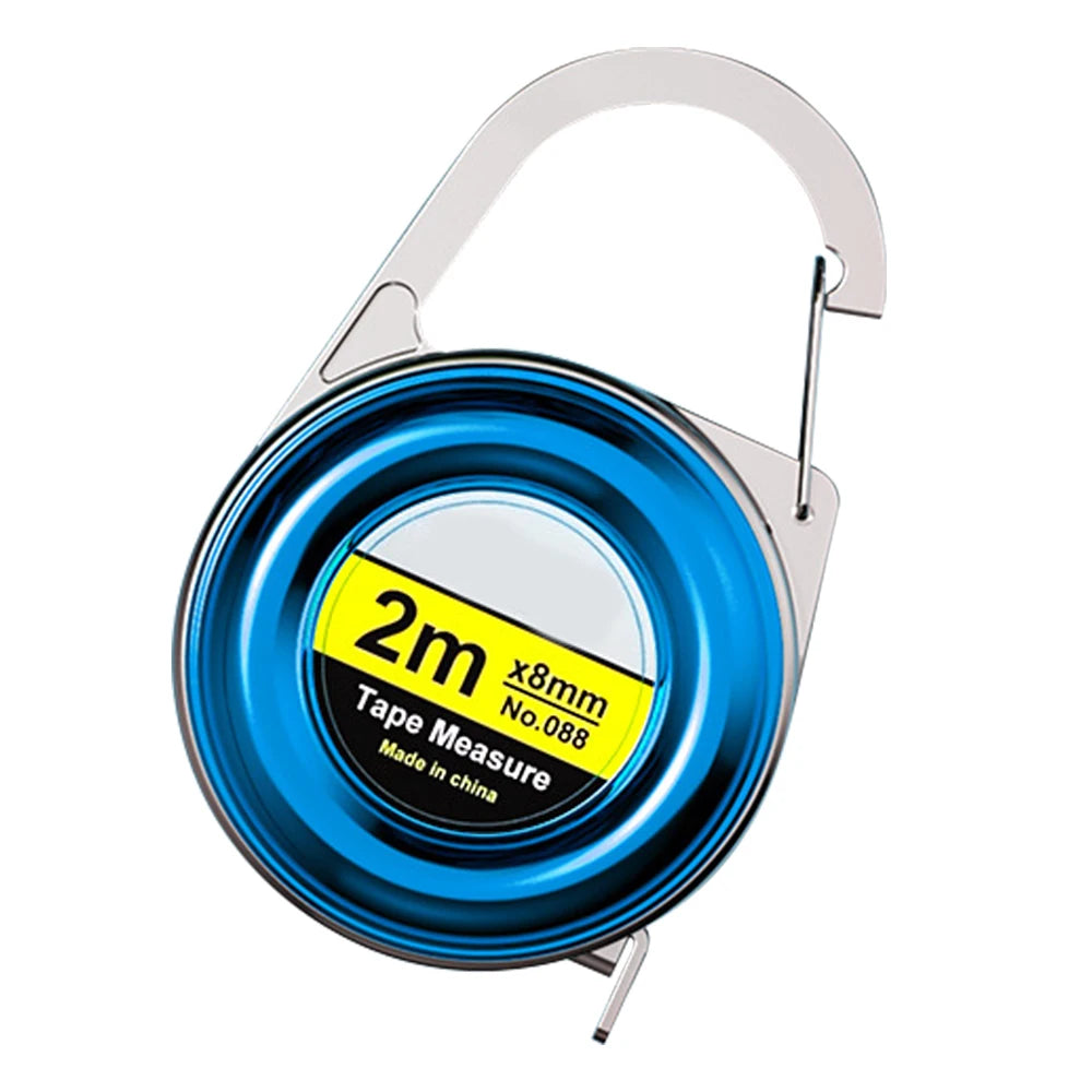 Retractable Keychain Tape Measur Portable Mini Centimeter Inch Retractable Ruler Roulette 2 Meter Measure Tape Gift Oasis Select Blue
