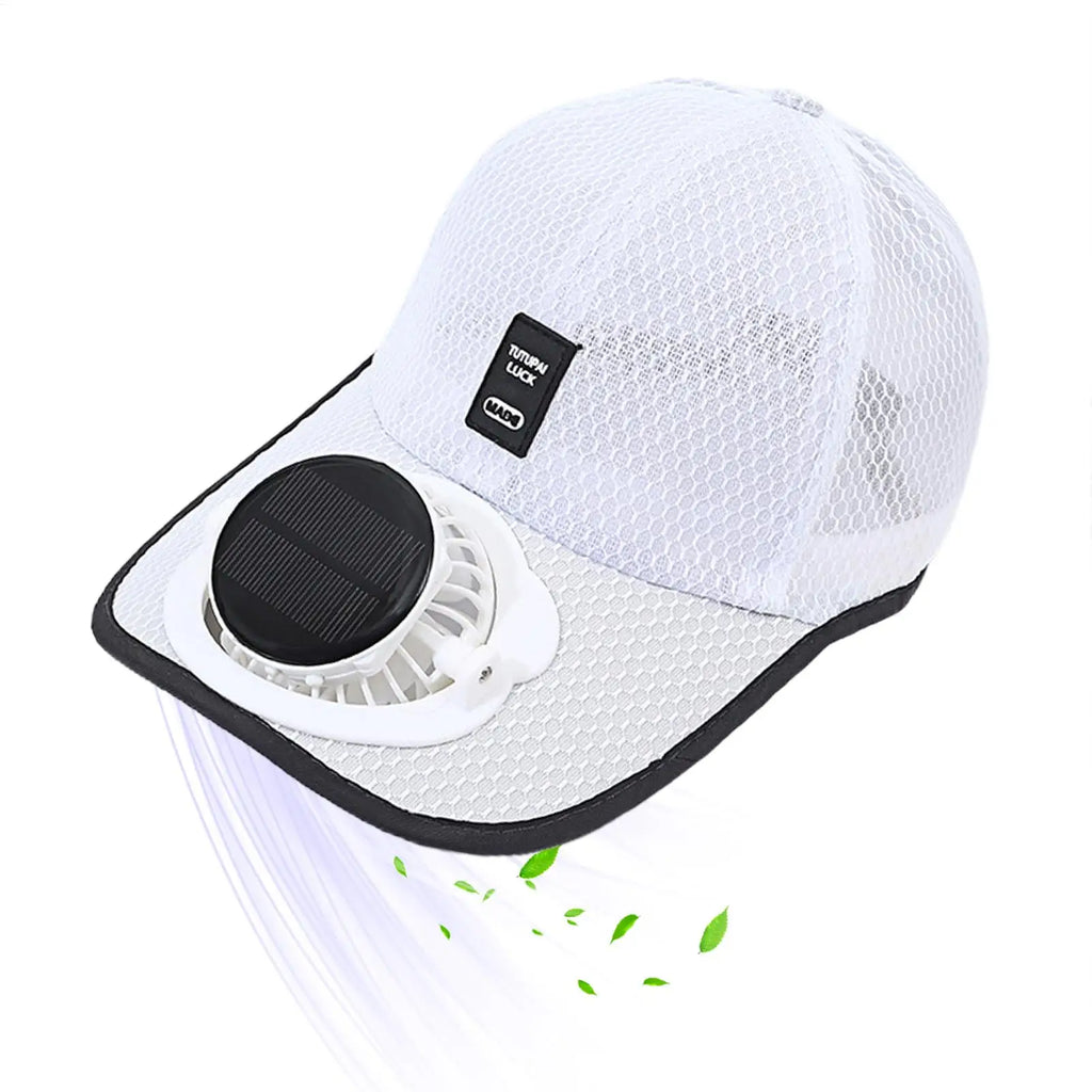 Summer Fan Sunhat Women Men Fan Baseball Hat Strong Wind Cooling Sun Protection Fan Solar Charging FanCap Oasis Select