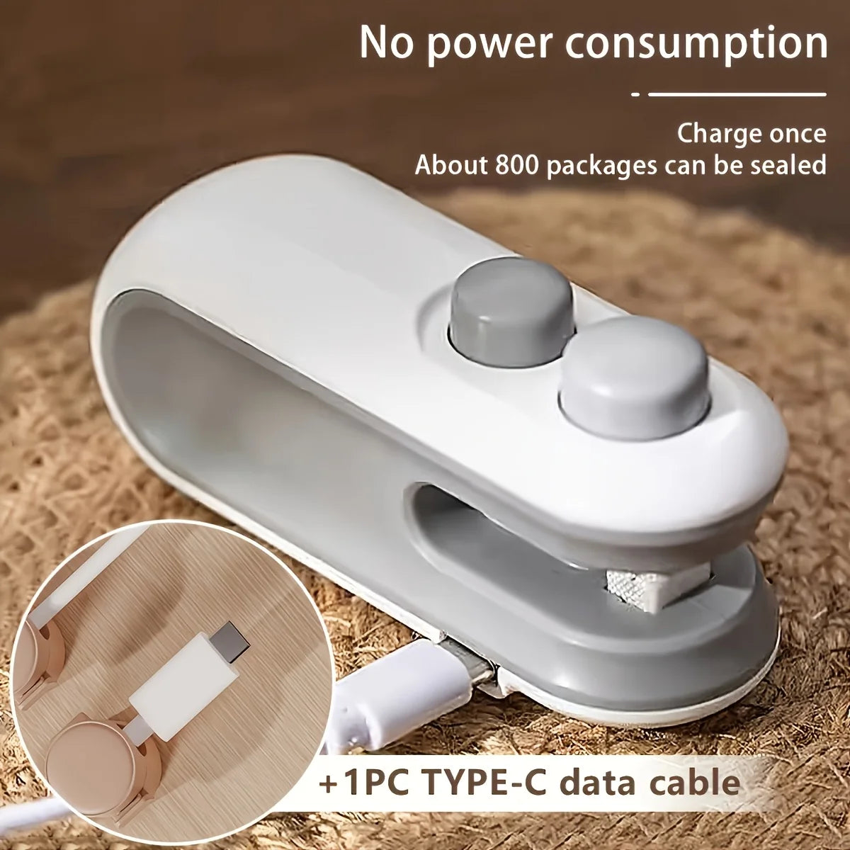 2-in-1 Hot Cold Mini Vacuum Sealer USB Rechargeable Food Bag Sealer with Cutter for Kitchen Travel Food Storage Oasis Select