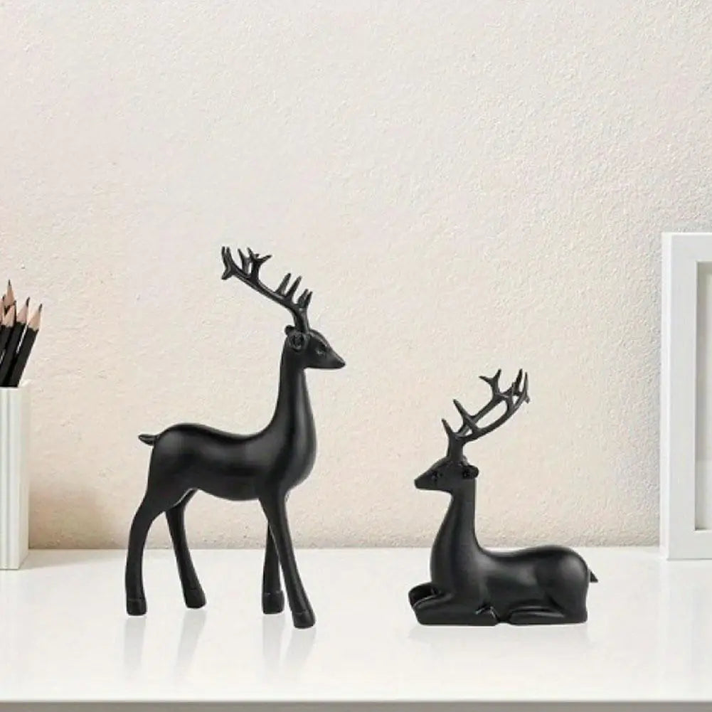 Christmas Reindeer Decor Modern Style Deer Statues Elk Sculpture Figurines Ornament Living Room Bedroom Office Home Decor Oasis Select