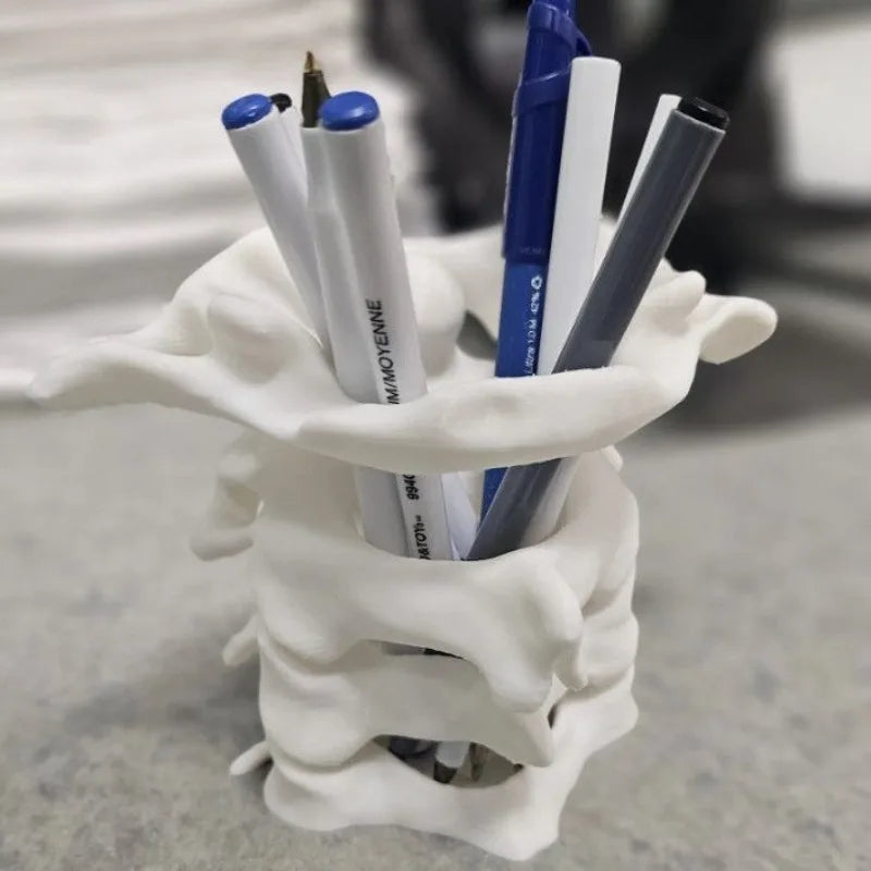 Simulation Spine Brush Holder 3D Printting Pen Holder Spine 3D Vase Table Storage Box Office Home Decor Desktop Organizer Oasis Select
